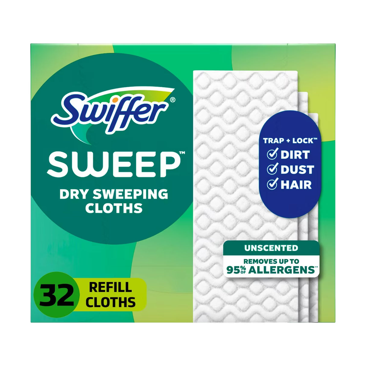 Swiffer Dry Sweeping Cloth Refills Unscented - 32 Ct - 4 Pack