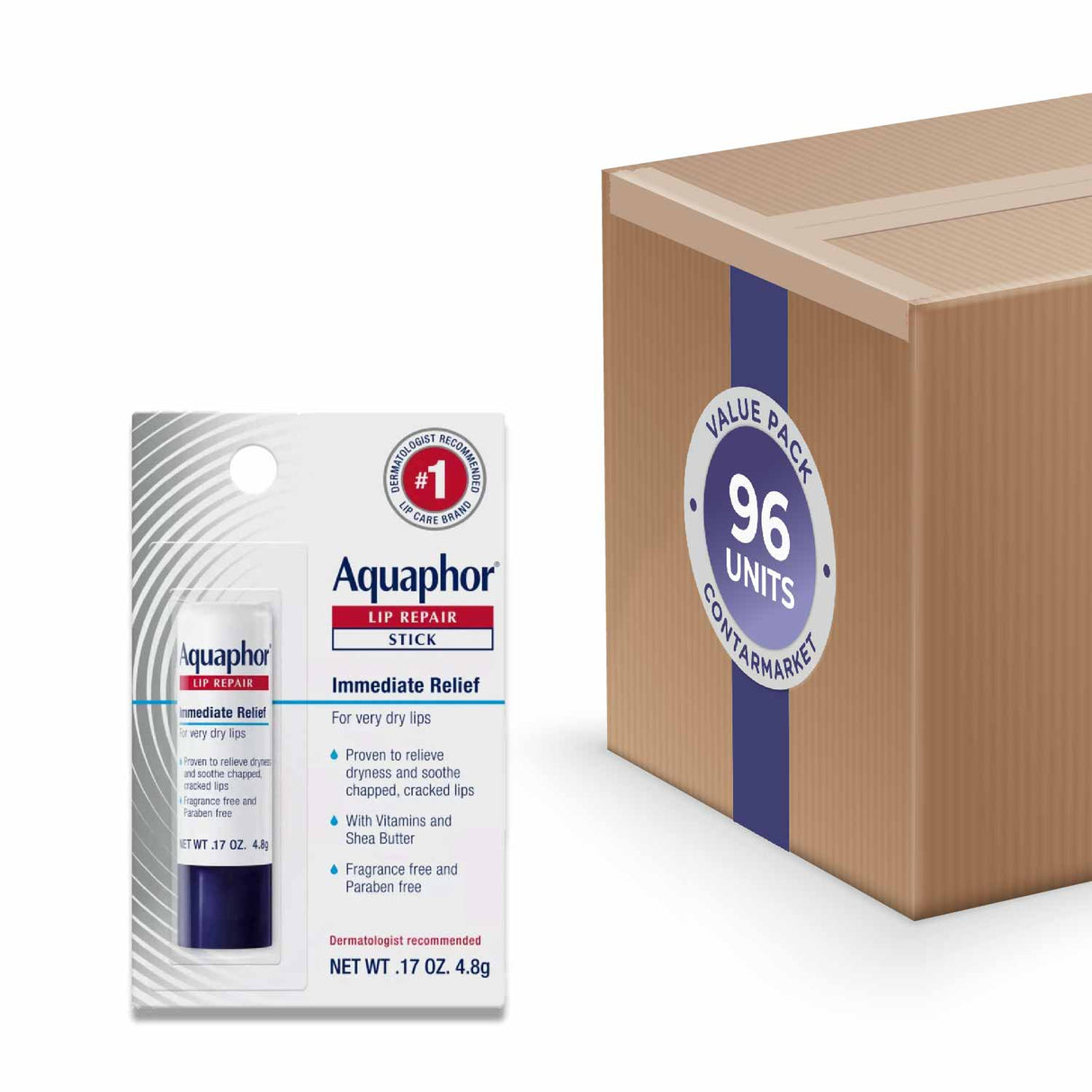 Aquaphor - Lip Repair Stick-Single Blister - 0.17 Oz - 96 Pack