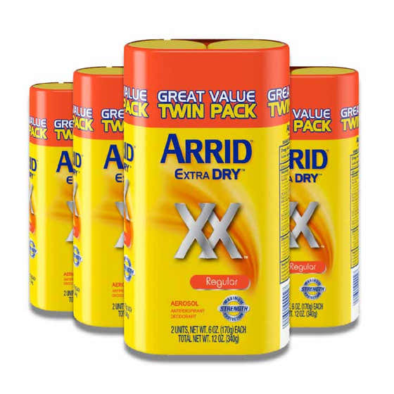 Arrid Twin Pack, Extra Dry Aerosol, Antiperspirant Deodorant, Regular - 6 oz - 4 Pack | Arrid - Wholesale