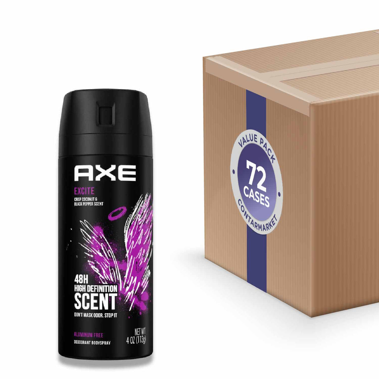 Axe - Deodorant Body Spray for Men, Excite - 4 oz - 72 Pack