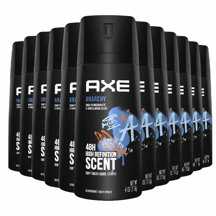 Axe - Body Spray Deodorant 4 oz for Men, Anarchy  - 12 pack