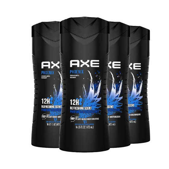 Axe Body Wash Phoenix Crushed Mint & Rosemary Scent - 16 fl oz- 4 Pack | Axe - Axe