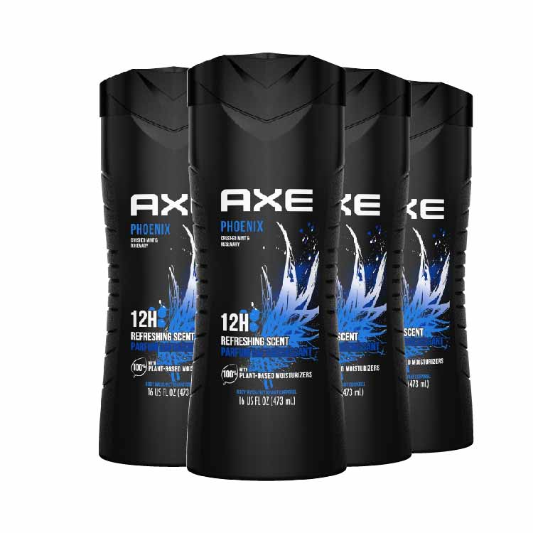 Axe Body Wash Phoenix Crushed Mint & Rosemary Scent - 16 fl oz- 4 Pack