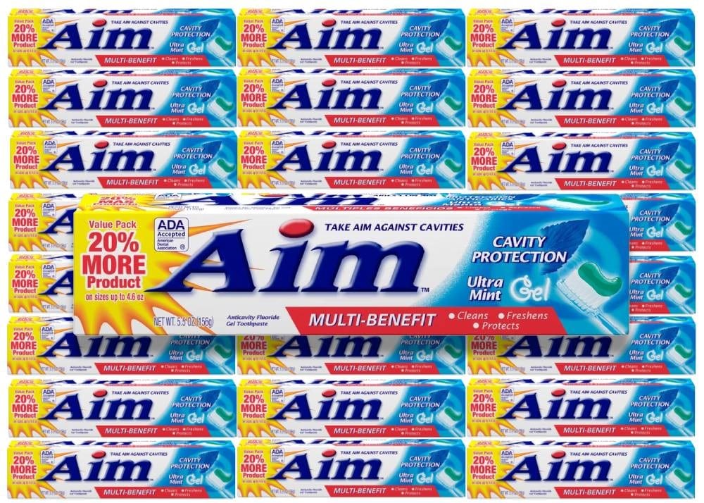 Aim - Cavity Protection Toothpaste Ultra Mint Gel - 5.5 Oz - 24 Pack