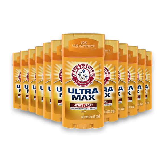 Arm & Hammer Deodorant UltraMax Invisible Solid Active Sport 2.6 oz - 12 Pack | Arm & Hammer - Wholesale