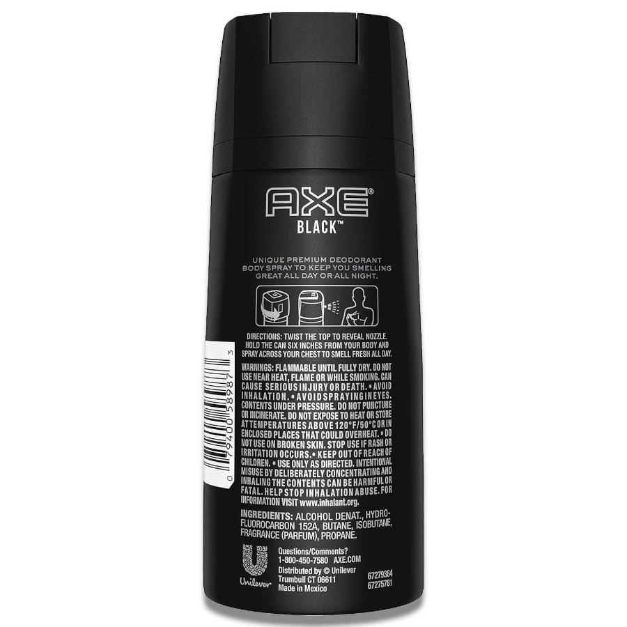 Axe - Body Spray Deodorant 4 oz for Men, Black - 12 pack