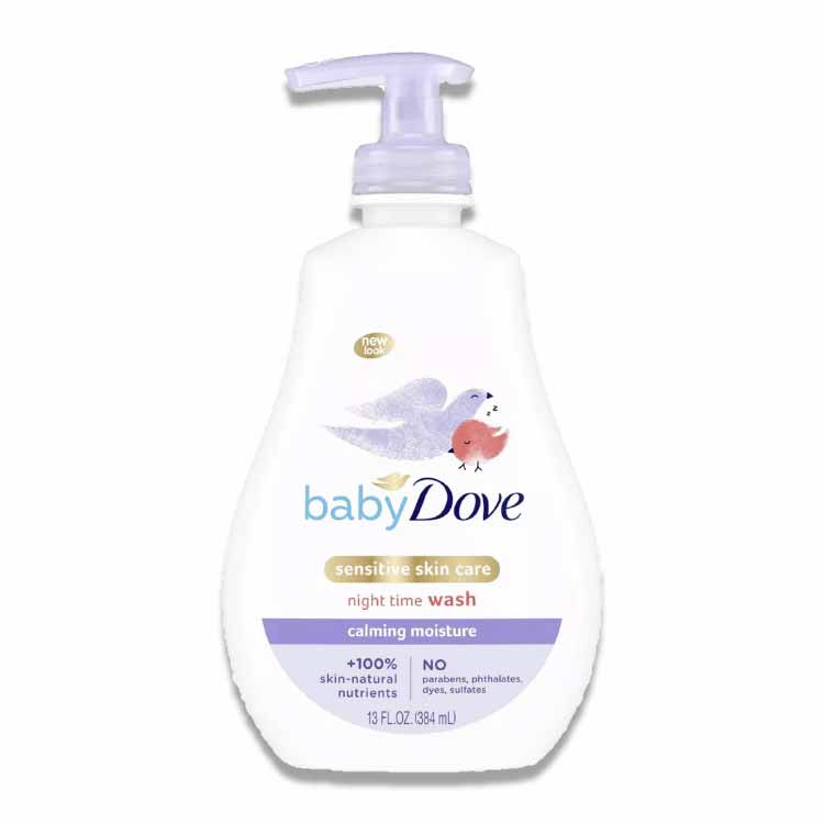 Baby Dove - Calming Moisture Sensitive Skin Night Time Wash - 13 Oz - 4 Pack