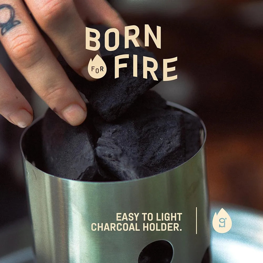 INGRILL 3-in-1 Basic Mini Stainless Steel Charcoal Smoker Grill – Ultra-Portable BBQ with Thermometer & Accessories, 6 lbs, Perfect for Camping, Backyard & Home BBQ