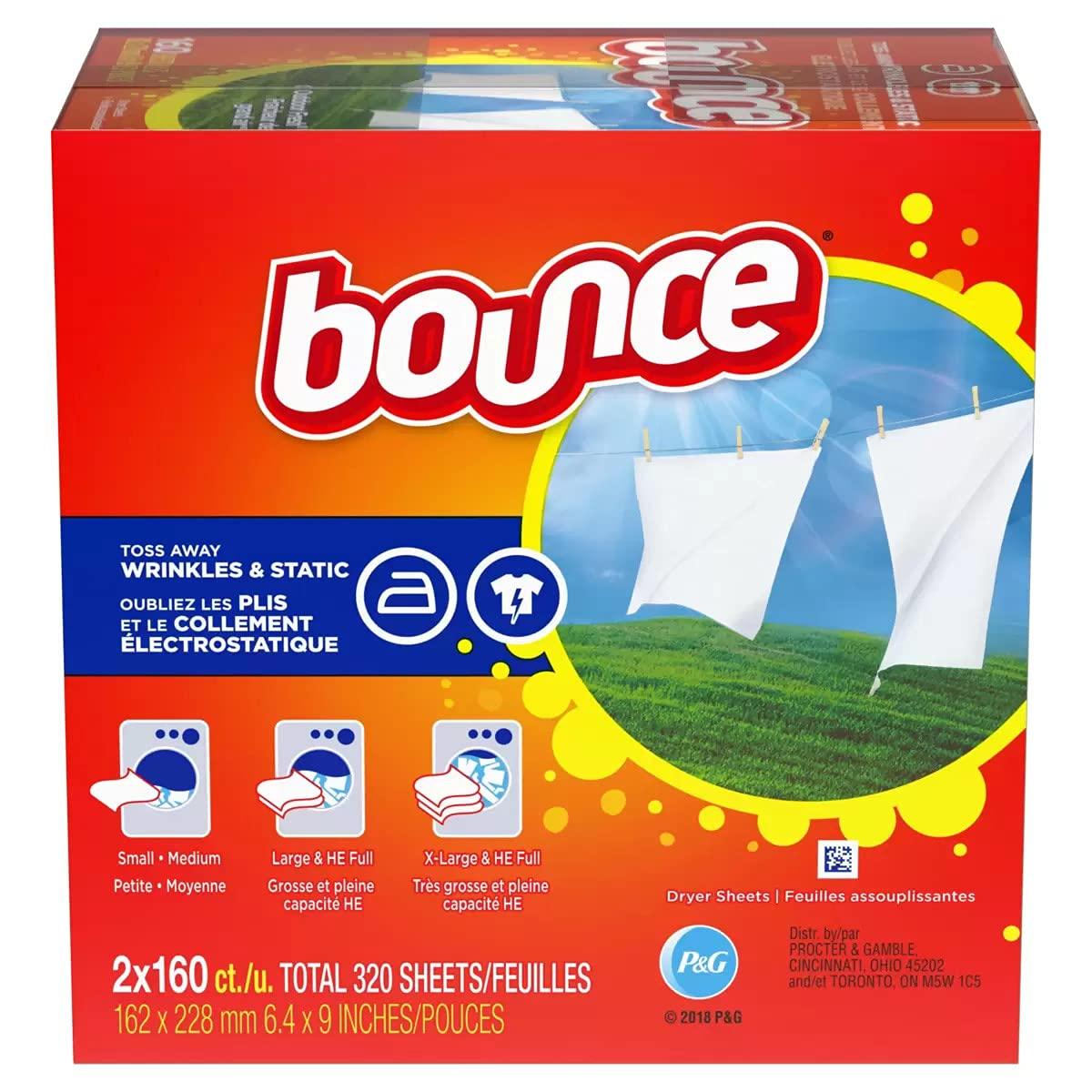 Bounce Fabric Softener Dryer Sheet Outdoor Fresh - 20 Pack (6400 ct)
