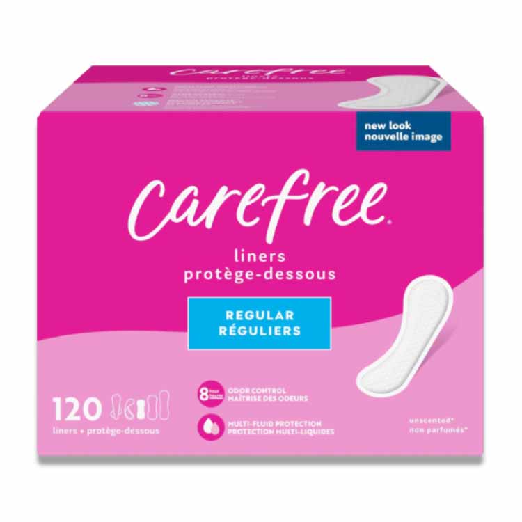 Carefree - Acti-Fresh Panty Liners, Soft and Flexible Feminine Care Protection, Regular - 120 Ct each - 4 Pack
