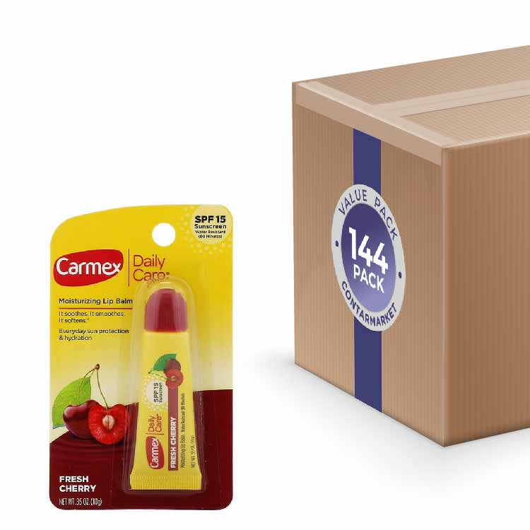 Carmex - Daily Care Moisturizing Lip Balm Tube Fresh Cherry SPF 15  0.35 oz - 144 Pack