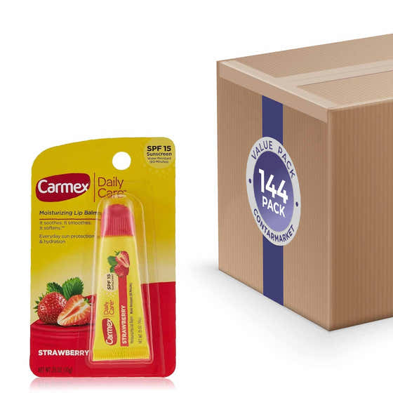 Carmex - Daily Care Lip Balm, Strawberry, SPF 15 - 0.35 Oz - 144 Pack | Carmex - member5%