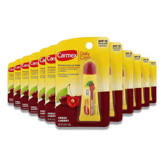 Carmex - Daily Care Moisturizing Lip Balm Tube Fresh Cherry SPF 15  0.35 oz - 12 Pack | Carmex - member5%