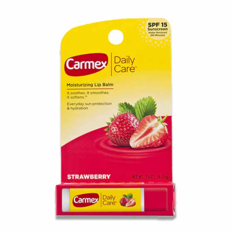 Carmex - Daily Care, Moisturizing Lip Balm, Strawberry, SPF 15 - 0.15 Oz - 144 Pack