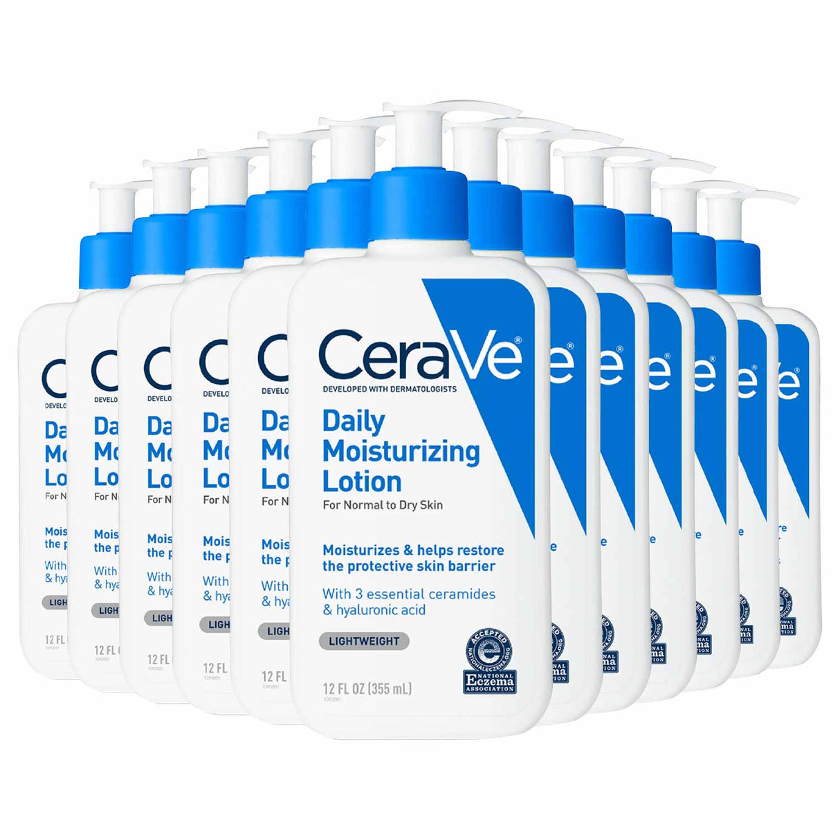 CeraVe Daily Face and Body Moisturizing Lotion for Normal to Dry Skin - Fragrance Free 12 oz - 12 Packs