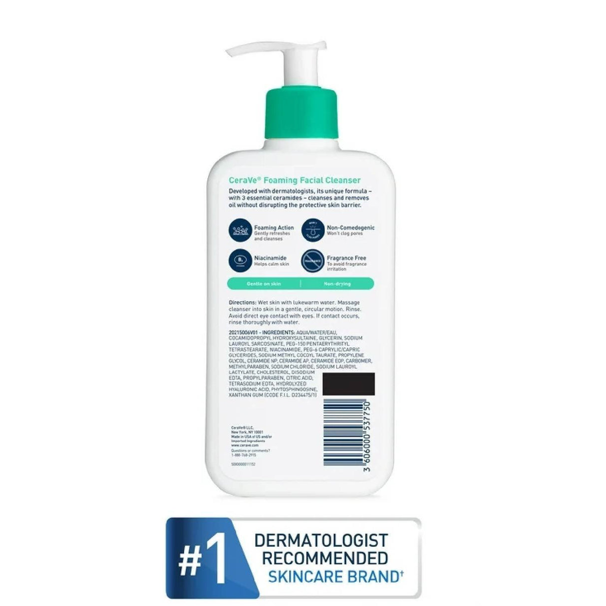 CeraVe Foaming Face Wash, Facial Cleanser for Normal to Oily Skin 12 fl oz - 12 Pack