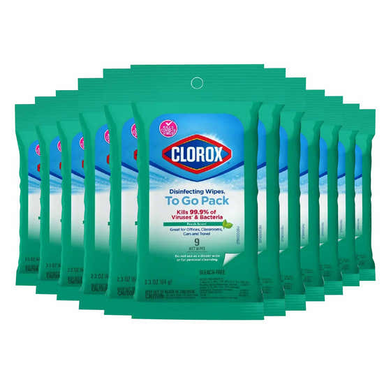 Clorox - Disinfecting Wipes, Fresh Scent - 9 Ct - 24 Pack - Travel Size - | Clorox - member5%
