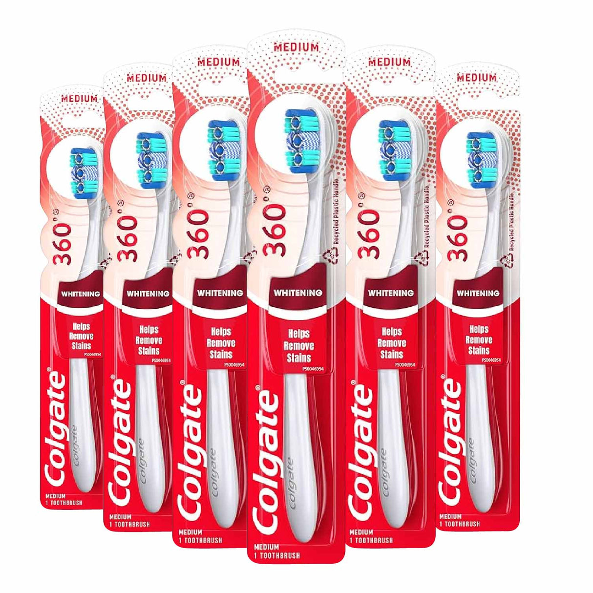 Colgate 360 Optic White Full Head Toothbrush, Medium - 6 Pack - OPEN BOX