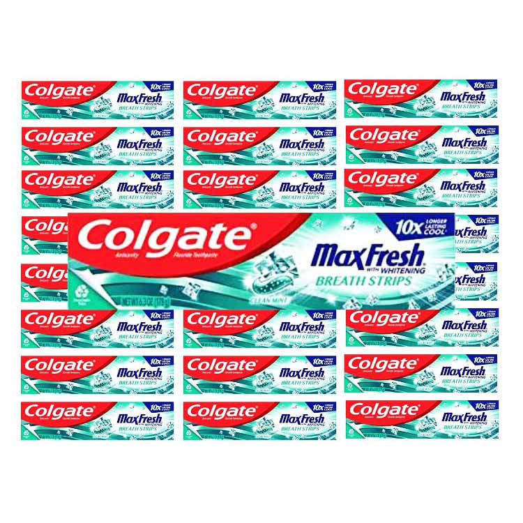 Colgate - Max Fresh with Whitening Toothpaste with Mini Breath Strips - 6.3 Oz Tube - 24 Pack