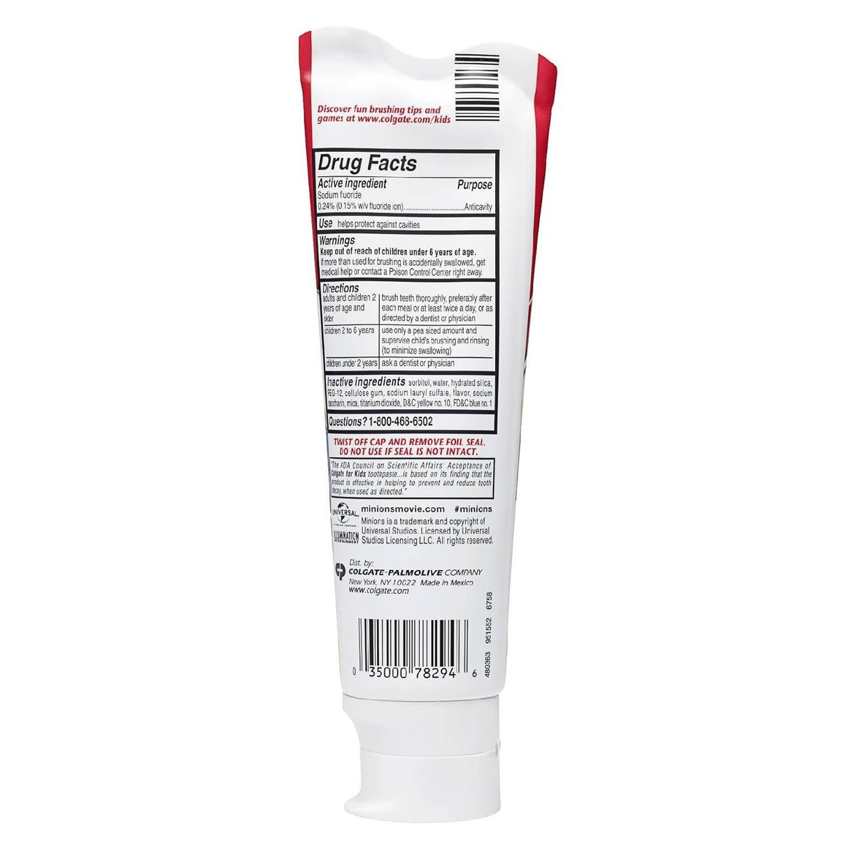 Colgate Colgate Kids Toothpaste with Anticavity Fluoride Minions 4.6 Oz - 12 pack