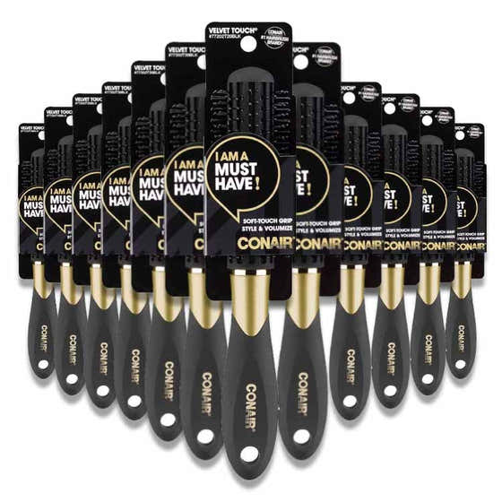 Conair -  Velvet  Touch Full Round Nylon  Brush  - 24 Pack | Conair - member5%
