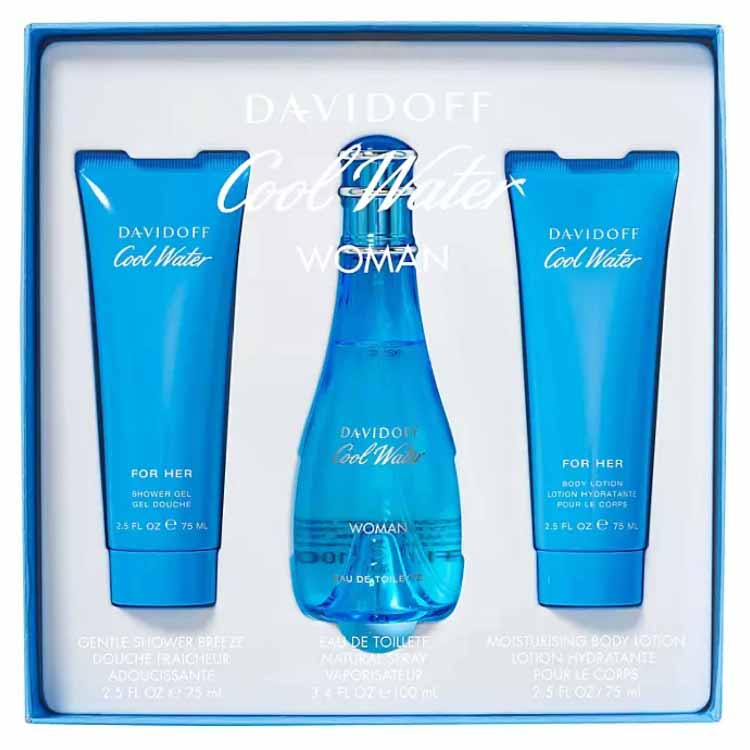 Davidoff - Cool Water Fragance, Woman - 3 Piece Set