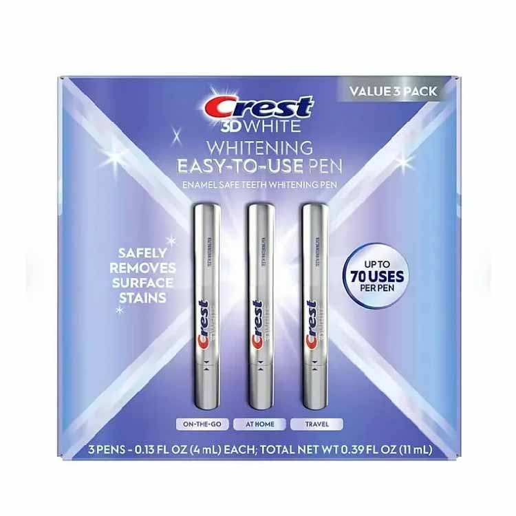 Crest 3DWhite Enamel Safe Teeth Whitening Pens, 0.13 fl. oz., 3 pk.