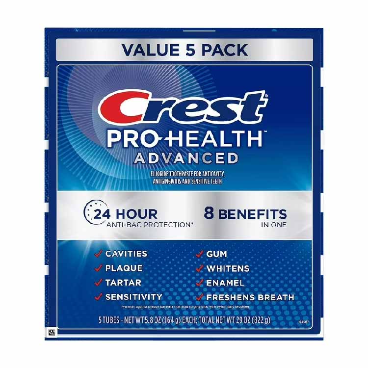 Crest Pro-Health Advanced Whitening + Intensive Clean Toothpaste, 5.8 oz., 5 pk.