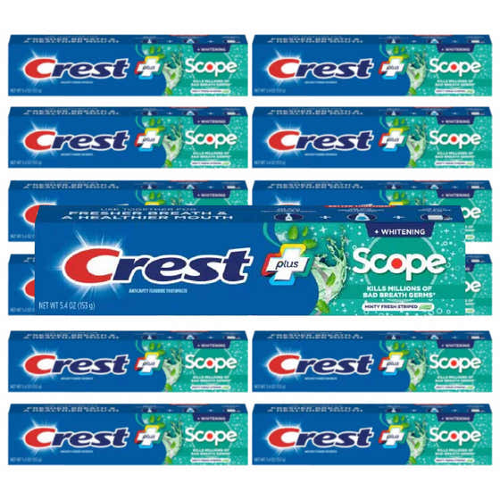 Crest + Scope Complete Whitening Toothpaste Minty Fresh Mint 5.4 Oz- 12 Pack | Crest - Oral Care Wholesale