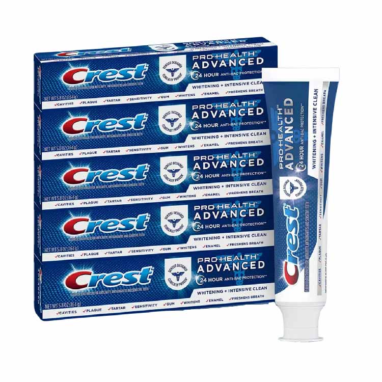 Crest Pro-Health Advanced Whitening + Intensive Clean Toothpaste, 5.8 oz., 5 pk.