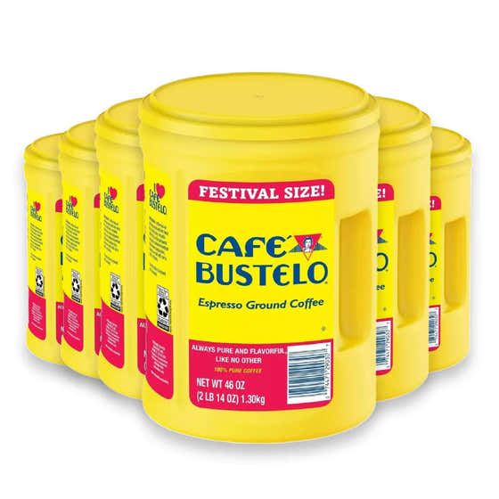 Café Bustelo - Festival Size Dark Roast Ground Coffee, Espresso - 46 Oz - 6 Pack | Cafe Bustelo - member5%
