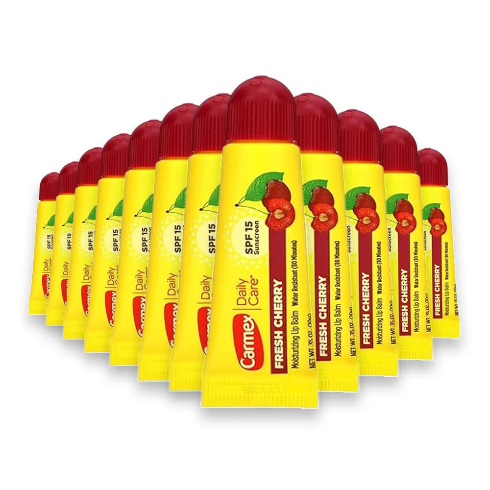 Carmex - Lip Balm Tube Fresh Cherry, SPF 15 - 0.35 Oz- 12 Pack
