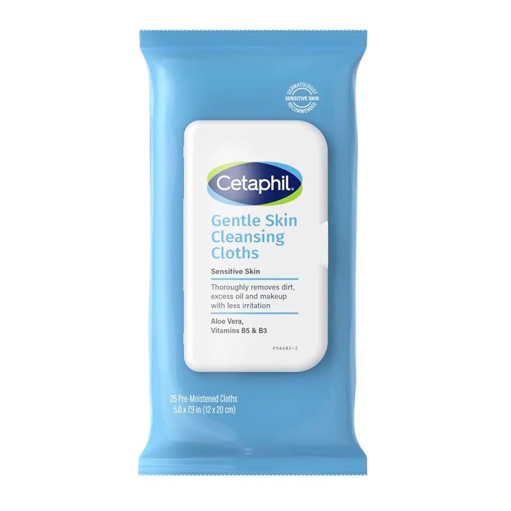 Cetaphil -  Gentle Skin Cleansing Cloths Face and Body Wipes - 25 Ct - 12 Pack
