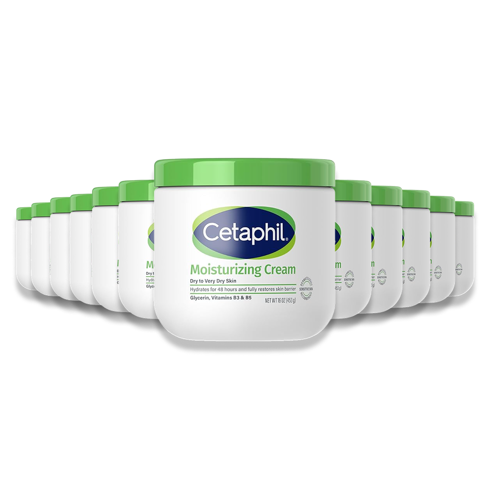 Cetaphil -  Face & Body Moisturizer Hydrating Moisturizing Cream for Dry to Very Dry Sensitive Skin 16 oz - 12 Pack