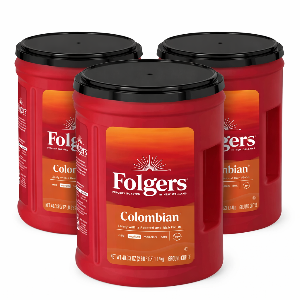 Folgers - 100% Medium Roast Ground Colombian Coffee - 40.3 Oz - 3 Pack