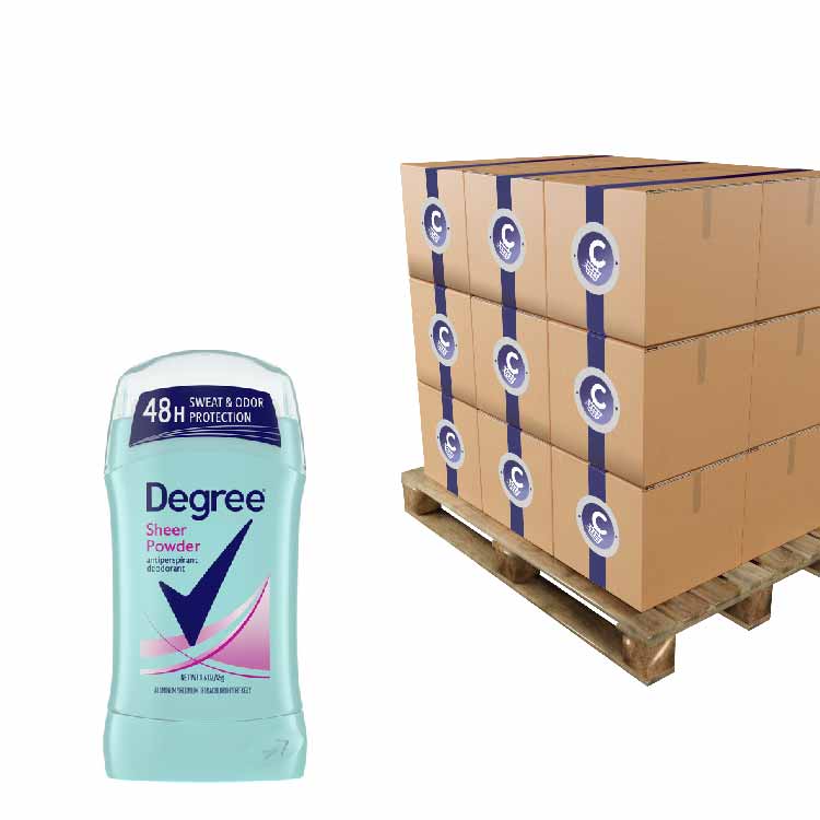 Degree Women Deodorant Invisible Solid, Sheer Powder 1.6 Oz - 50 cases, 12 count each - Pallet