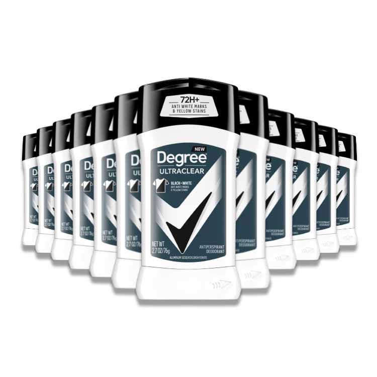 Degree Men Black + White Deodorant Ultraclear 2.7 Oz - 12 Pack
