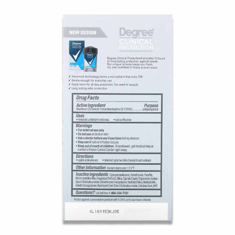 Degree Men Clinical Protection Clean Anti-Perspirant 1.7 Oz - 12  Pack