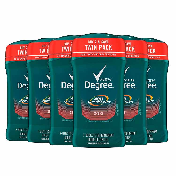 Degree Men Sport Antiperspirant Twin Pack  - 2.7 Oz - 6 Pack