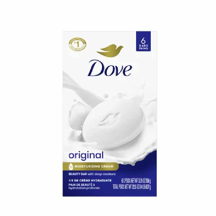 Dove - Bar Soap White 6 ct - 3.75 Oz - 12 Pack (72 ct)