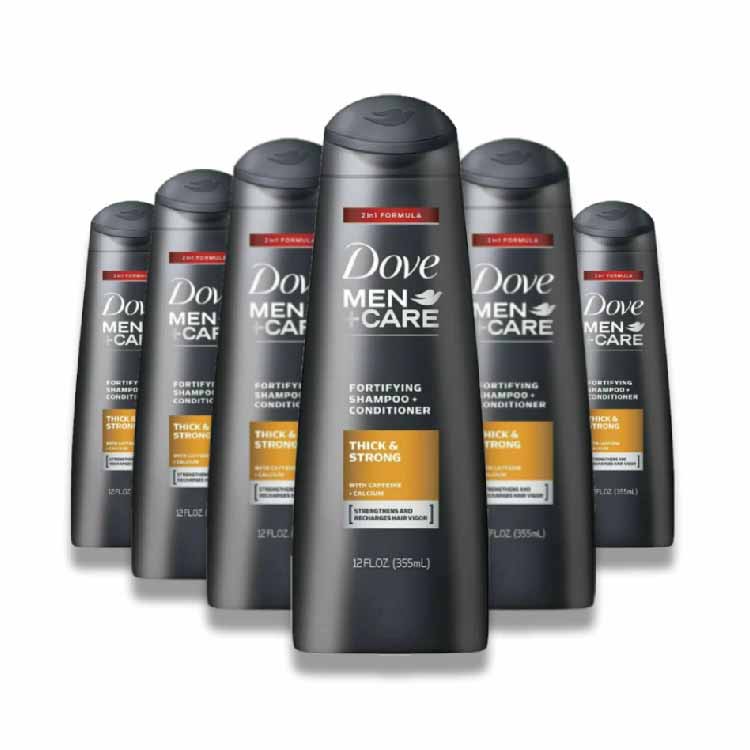 Dove - Men + Care Fortifying Shampoo + Conditioner, Thick & Strong - 12 Oz - 6 Pack