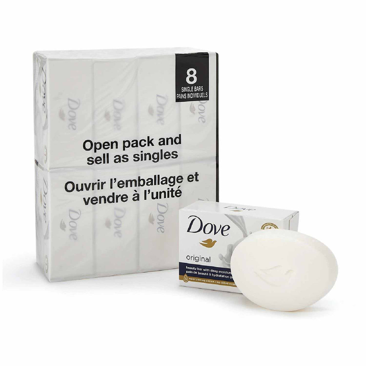 Dove - Original White Soap Bar - 3.17 oz - 8 Pack - OPEN BOX