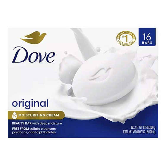 Dove - Beauty Bar Soap, Original White - 3.75 Oz - 16 Ct | Dove - Dove