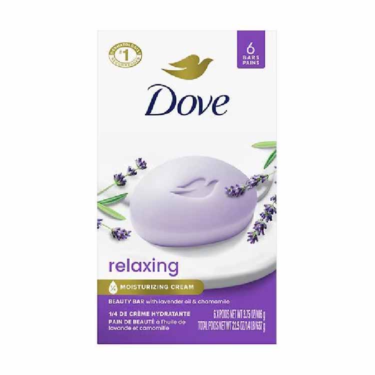 Dove Relaxing Beauty Bar with Lavender & Chamomile 3.75 OZ 6 ct - 12 Pack (72 ct)