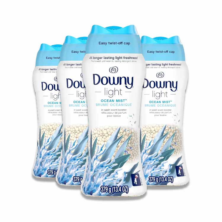Downy - Light Laundry Scent Booster Beads for Washer, Ocean Mist  13.4 Oz - 4 Pack