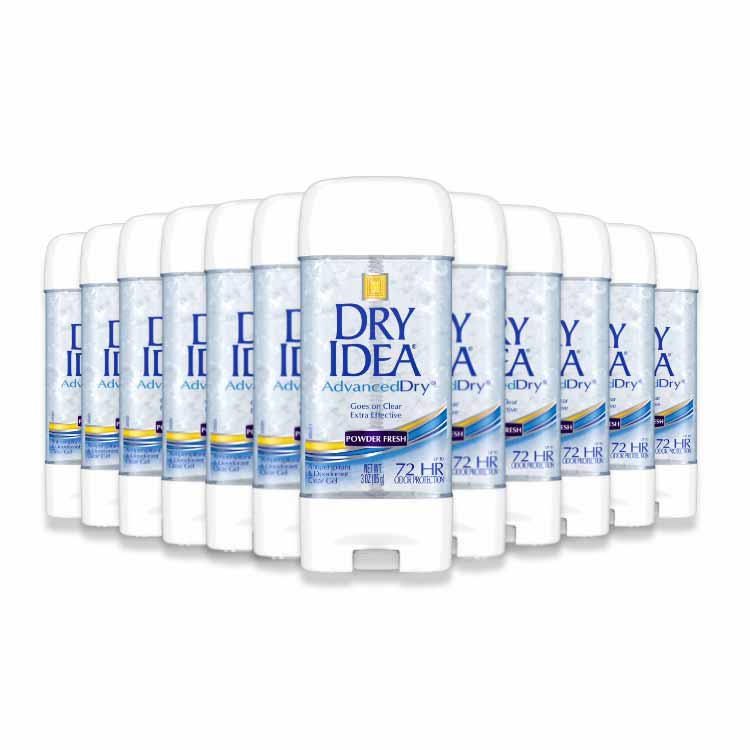 Dry Idea Advanced Dry -Antiperspirant Deodorant Gel, Powder Fresh  3 oz - 12 Pack