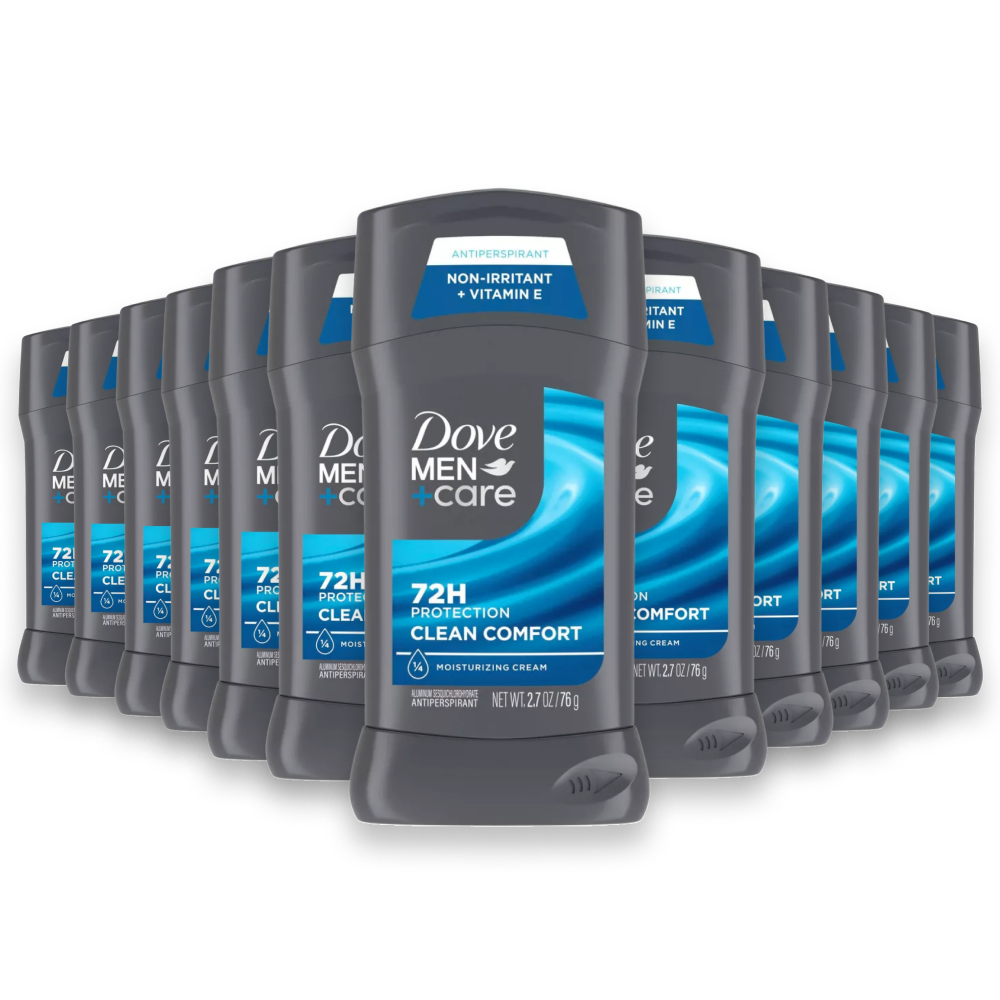 Dove Men+Care Clean Comfort Antiperspirant Stick 2.7 oz -  12 Pack