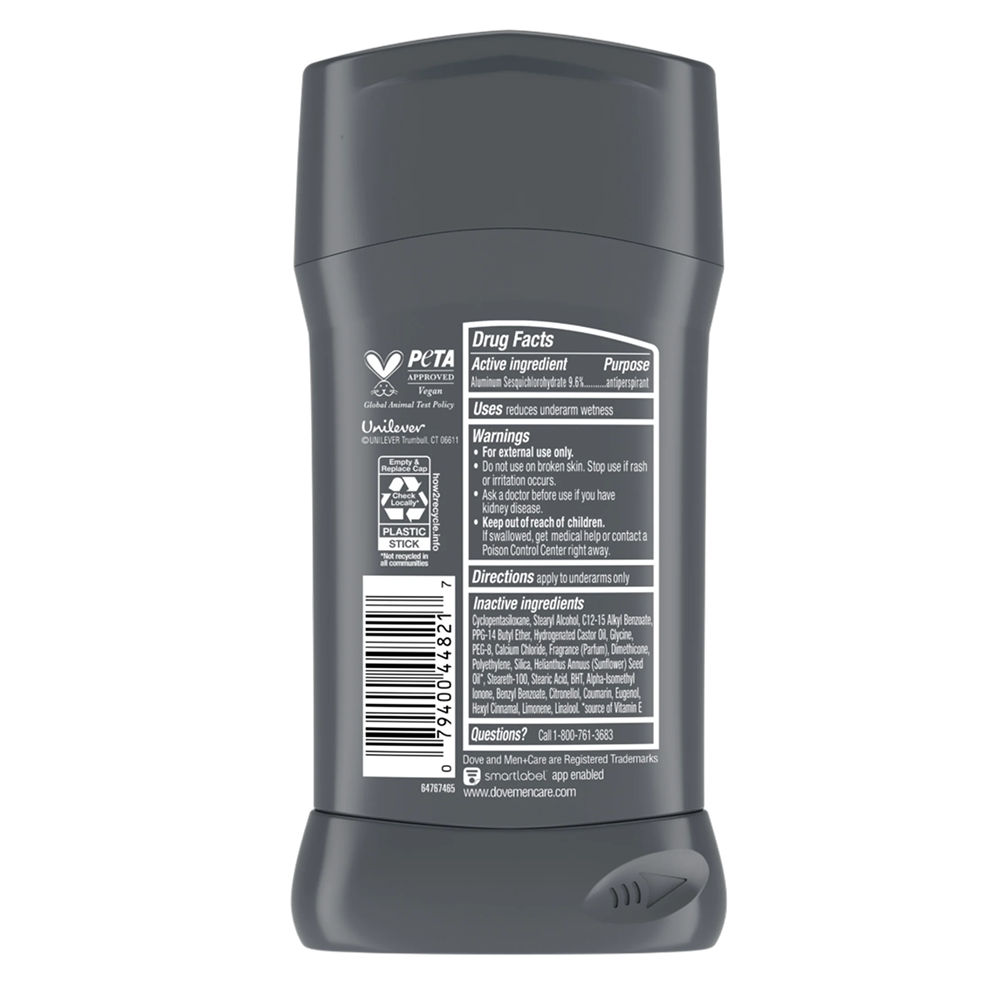 Dove - Men + Care, Stain Defense, 48H Antiperspirant, Cool - 2.7 Oz - 12 Pack