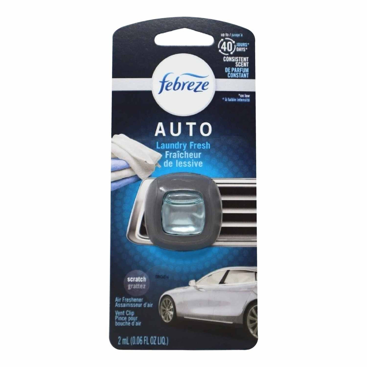 Febreze Car Vent Clip - Laundry Fresh, 2ml - 1 ct - 8 Pack