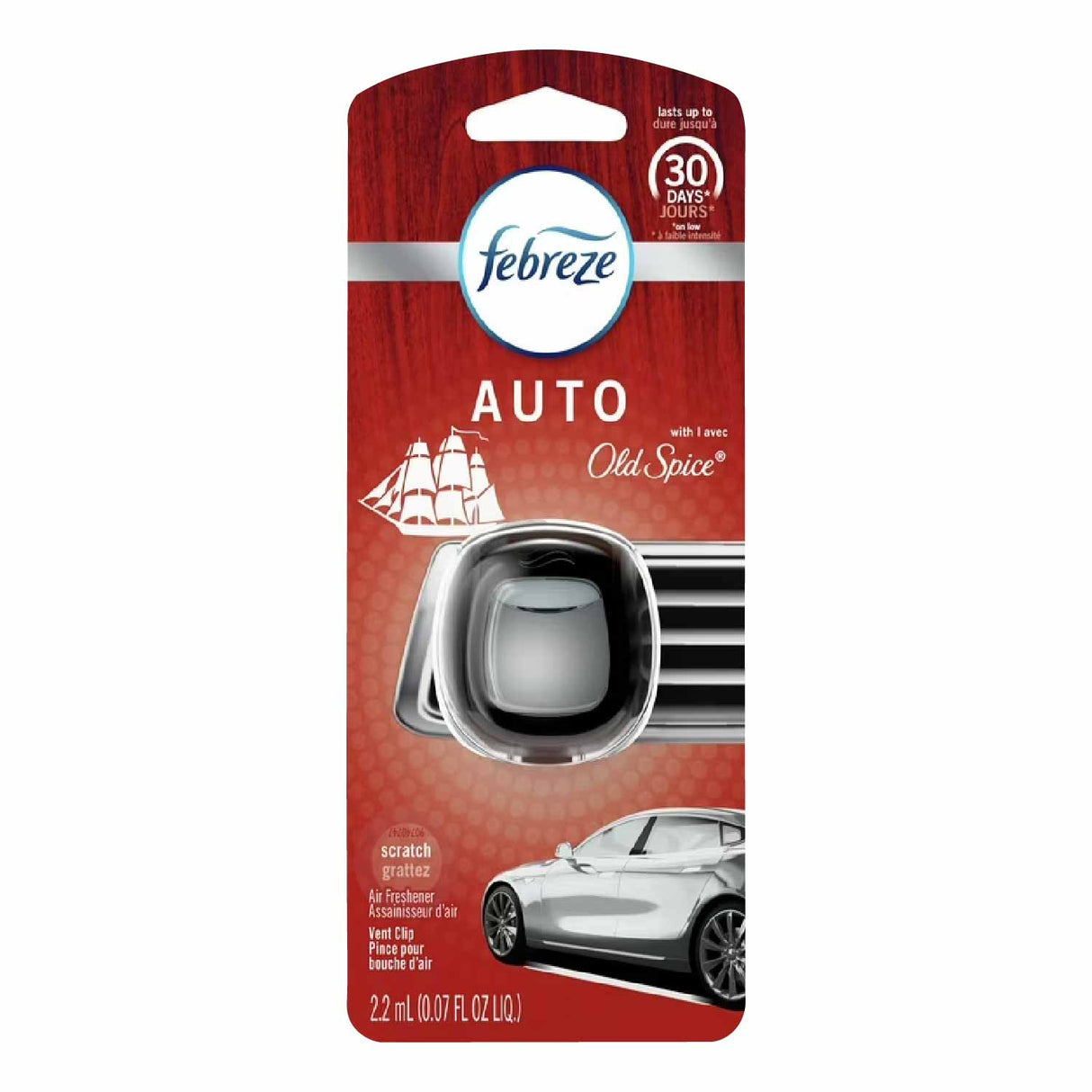 Febreze Car Vent Clip, Original Old Spice Scent - 2.2ml - 1 ct - 8 Pack